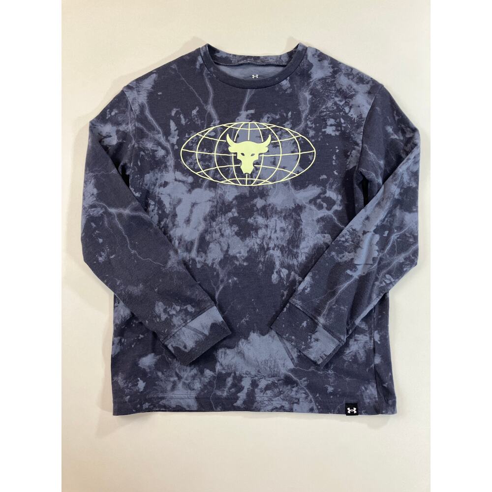 Under Armour Project Rock Youth M Long Sleeve Shirt Brahma Bull Storm Print 2022